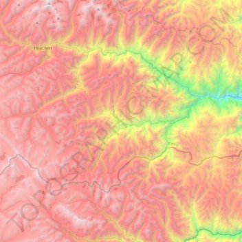 Mapa topográfico Paucartambo, altitud, relieve
