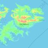 Mapa topográfico East Falkland, altitud, relieve