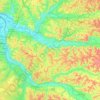 Mapa topográfico Entre Deux Mers, altitud, relieve
