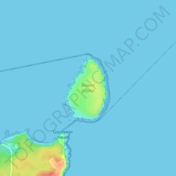 Mapa topográfico Bowen Island, altitud, relieve