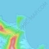 Mapa topográfico Praia de Taquarinhas, altitud, relieve