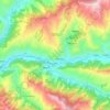 Mapa topográfico Kudari, altitud, relieve