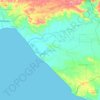 Mapa topográfico Cuajinicuilapa, altitud, relieve