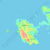Mapa topográfico Astypalea, altitud, relieve