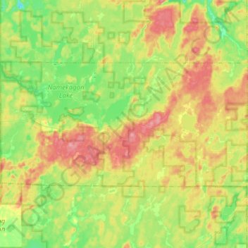 Mapa topográfico Town of Namakagon, altitud, relieve