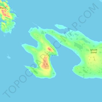 Mapa topográfico Igloulik, altitud, relieve