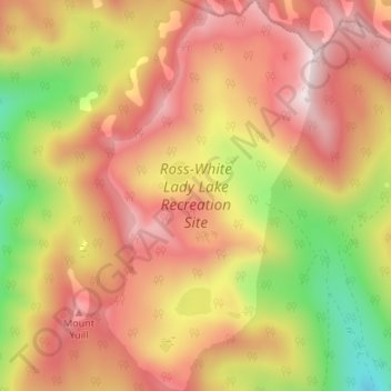 Mapa topográfico Ross-White Lady Lake Recreation Site, altitud, relieve