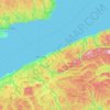 Mapa topográfico La Matanie, altitud, relieve