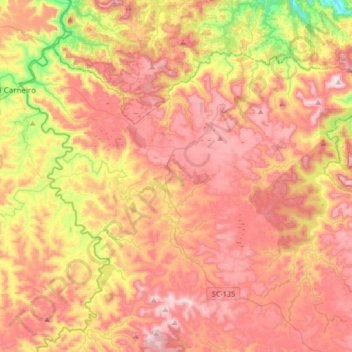 Mapa topográfico Matos Costa, altitud, relieve
