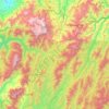 Mapa topográfico Senapati, altitud, relieve
