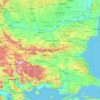 Mapa topográfico Bulgaria, altitud, relieve