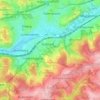Mapa topográfico Elberfeld, altitud, relieve