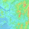 Mapa topográfico Han River, altitud, relieve