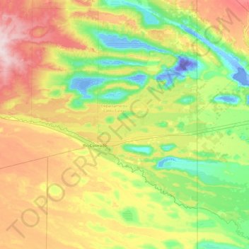 Mapa topográfico Municipio de La Adela, altitud, relieve