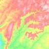 Mapa topográfico Claro dos Poções, altitud, relieve