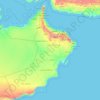 Mapa topográfico Omán, altitud, relieve