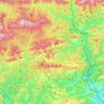 Mapa topográfico les Llosses, altitud, relieve