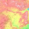 Mapa topográfico Óblast de Amur, altitud, relieve