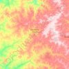 Mapa topográfico Brasília de Minas, altitud, relieve