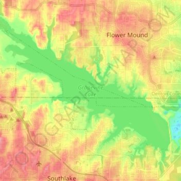 Mapa topográfico Grapevine Lake, altitud, relieve