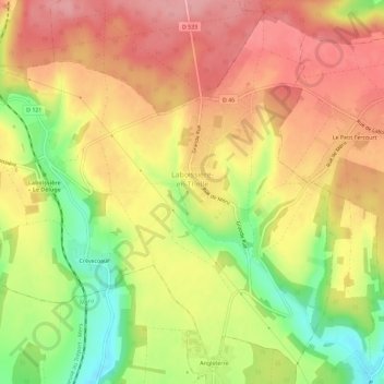 Mapa topográfico Laboissière-en-Thelle, altitud, relieve