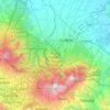Mapa topográfico Reserva Forestal Cordillera Volcánica Central, altitud, relieve