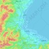 Mapa topográfico Tsu, altitud, relieve