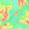 Mapa topográfico Ufá, altitud, relieve