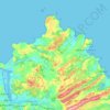 Mapa topográfico Gozón, altitud, relieve