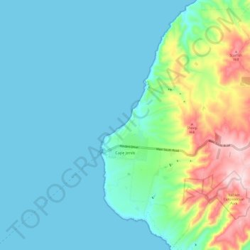 Mapa topográfico Cape Jervis, altitud, relieve