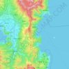Mapa topográfico Atami, altitud, relieve