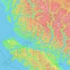 Mapa topográfico Regional District of Mount Waddington, altitud, relieve