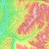 Mapa topográfico Salmo-Priest Wilderness, altitud, relieve