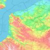 Mapa topográfico Norte-Paso de Calais, altitud, relieve