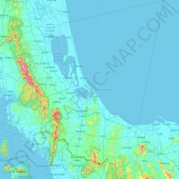 Mapa topográfico Songkhla Province, altitud, relieve