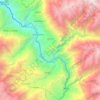 Mapa topográfico Huallanca, altitud, relieve