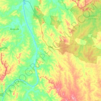 Mapa topográfico Booyal, altitud, relieve
