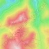 Mapa topográfico Blue Cow, altitud, relieve