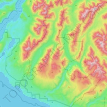 Mapa topográfico Carmanah Walbran Provincial Park, altitud, relieve