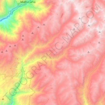 Mapa topográfico San Damián, altitud, relieve