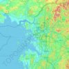 Mapa topográfico Incheon, altitud, relieve
