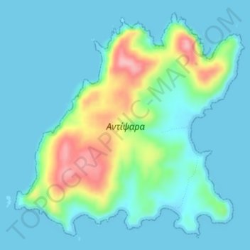 Mapa topográfico Andipsara, altitud, relieve