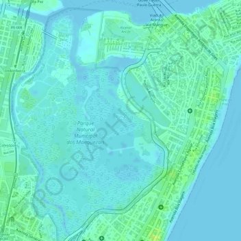 Mapa topográfico Pina, altitud, relieve