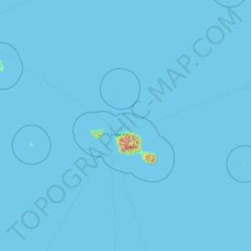 Mapa topográfico Windward Islands, altitud, relieve
