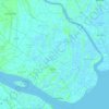 Mapa topográfico Ba Tri District, altitud, relieve
