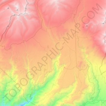 Mapa topográfico Cairani, altitud, relieve
