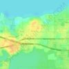 Mapa topográfico Oakland, altitud, relieve