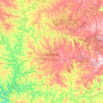 Mapa topográfico Curitibanos, altitud, relieve