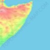 Mapa topográfico Somalia, altitud, relieve