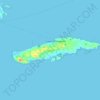 Mapa topográfico Vieques, altitud, relieve